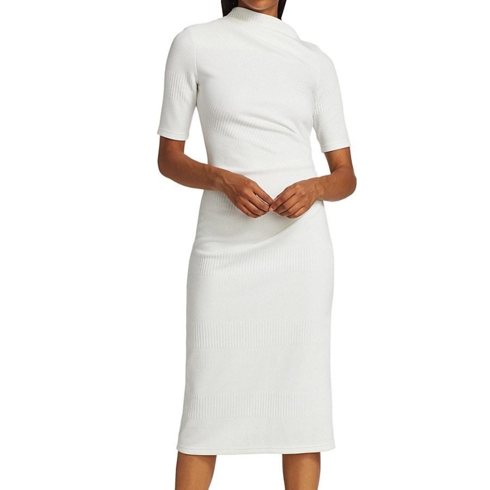 Acler Parkfield Wrap Sheath Dress in White Size 6